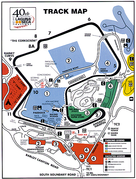 Large Map of Laguna Seca 1997