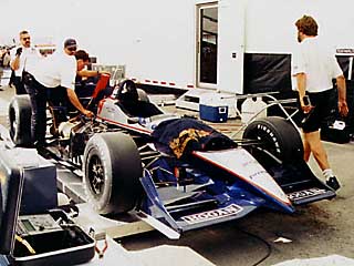 Dario's Car Being Prepared for the Race